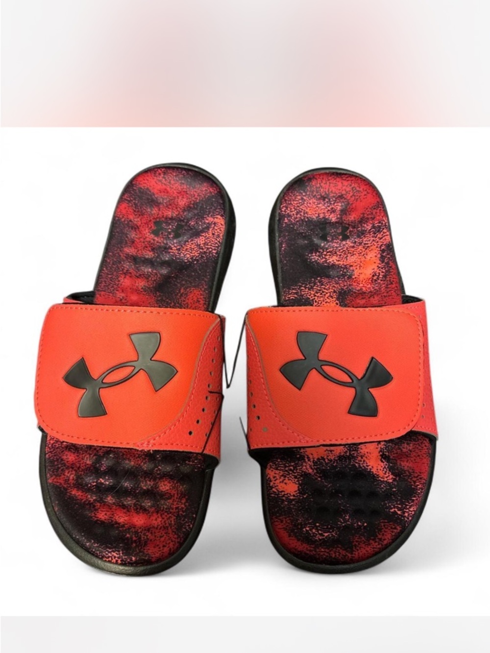 Under Armour Boys' Ignite Pro Graphic Slide, Black/After Burn/After Burn, 7, US